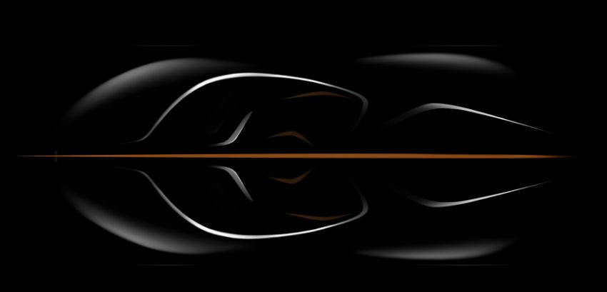McLaren MP23 Il bozzetto svela le forme della carrozzeria molto morbide e affusolate.
