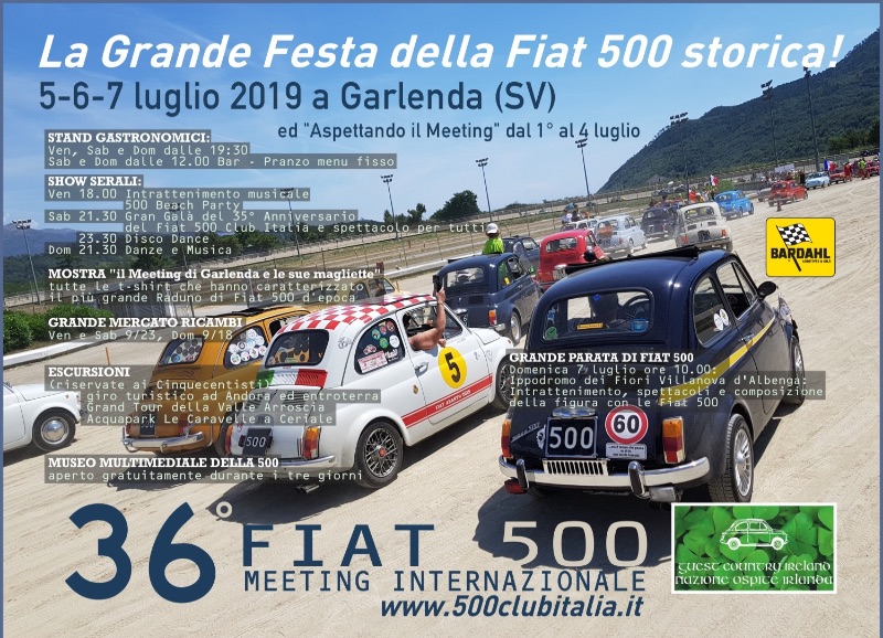Fiat 500 club Garlenda 5-7 luglio 2019