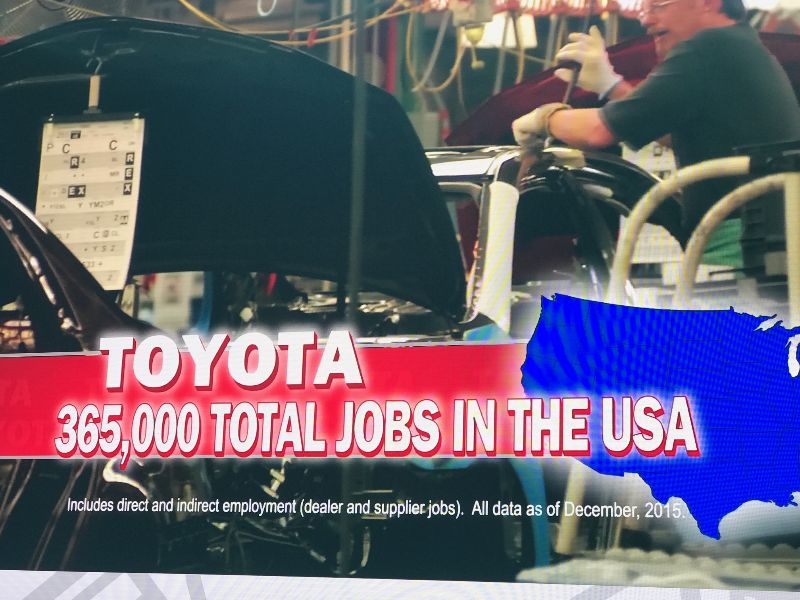 Toyota negli Stati Uniti d'America occupa 365 mila persone