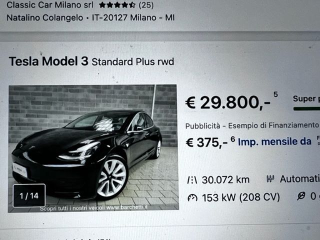 Tesla valore usato nel tempo