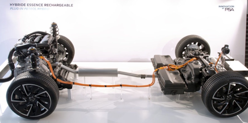 Spaccato sistema plug in hybrid Peugeot