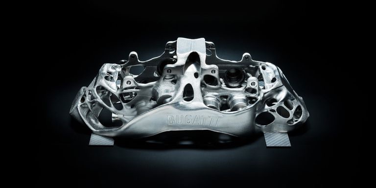 Bugatti pinza freno in titanio con tecnologia 3D